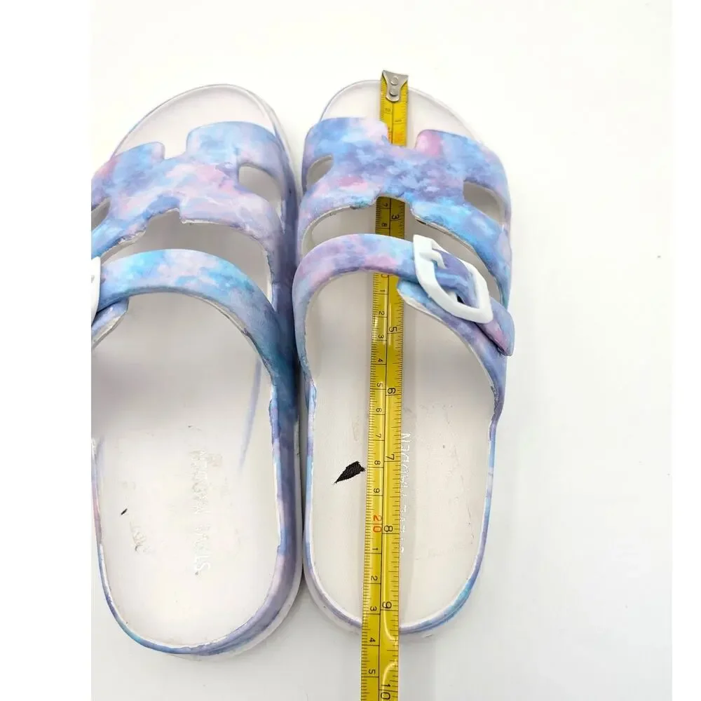 Steve Madden Girls' Spirit Buckle Slide Sandals Multicolor Size US4.5 Big Kid